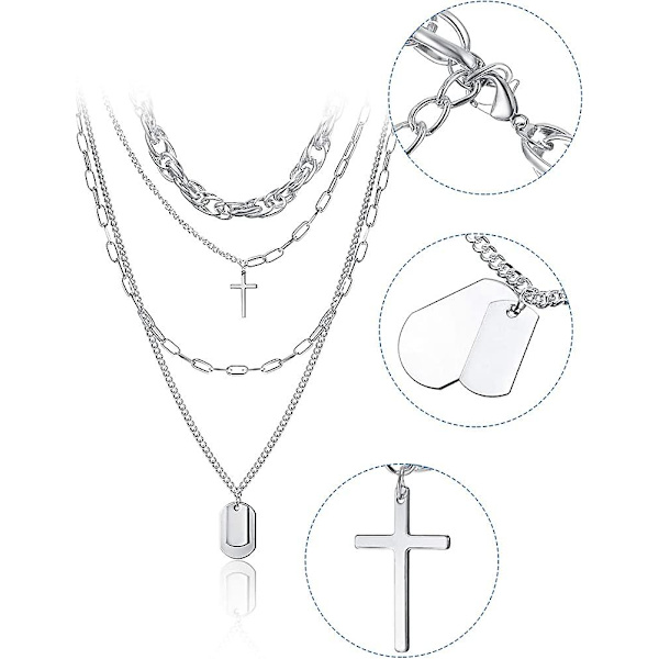 Rockig Hängande Halsband Punk Statement Lång Kedja Halsband Choker För Kvinnor Män Present