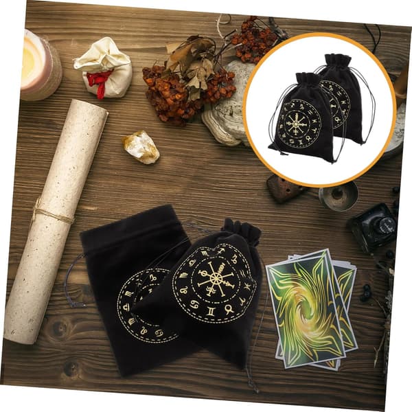 2 st dragskoväskor för tarotkort, organiseringspåse med texturerat luddmaterial, bekväm