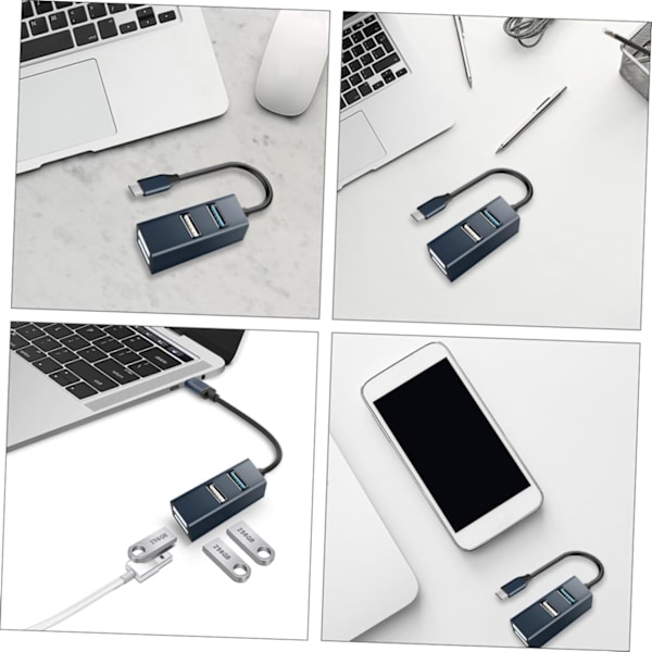 Usb Hub Laddare Typ c Usb Hub 4 Portar Multifunktionsadapter