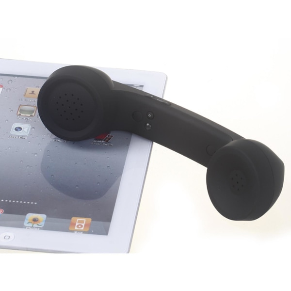 Trådlös Bluetooth Retro Handset med Volymkontroll Mikrofon för Iphone 8 7 Black