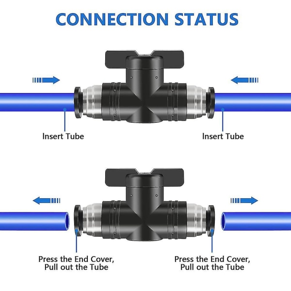 Pneumatisk konnektorrør Quick Buc8 hurtiginterventionsventil Manuel ventilrørslangekontaktventil (8