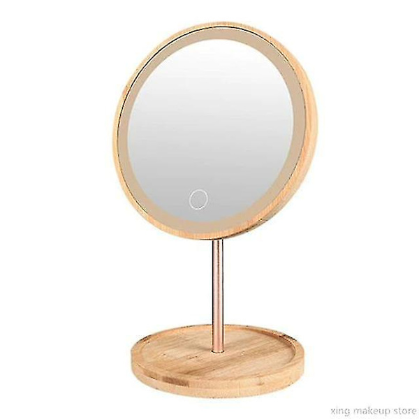 Aftageligt Træ LED Makeup Spejl USB Opladning
