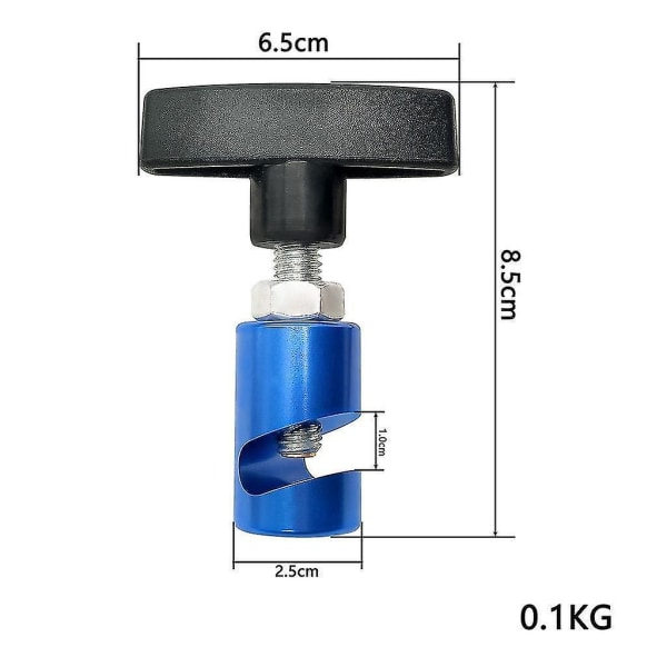 Løftearmklemme til bilhjelm bagagerum med plastikhåndtag aluminium. (blå) (1 stk)
