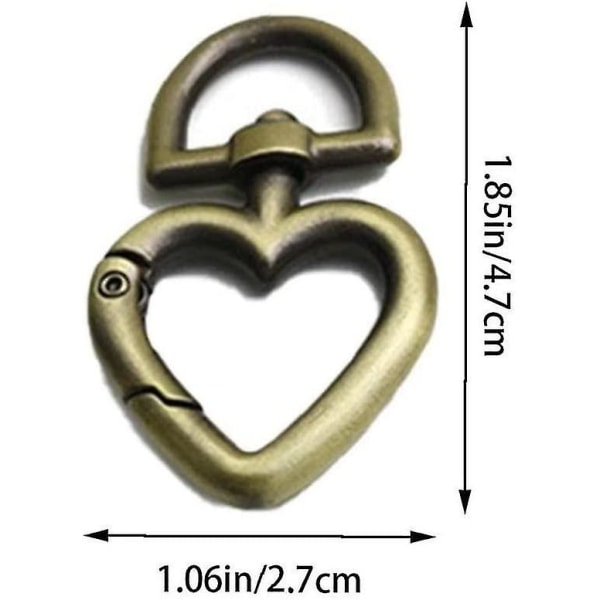 Hjerteformede Svingbare Spenner 13mm Sinklegering Triggerfjær Nøkkelring Spenne Klips Kroker