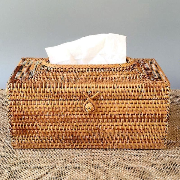 Paperiteline Rattan-Kudoksen Laatikko Elegantti Koti Sisustus