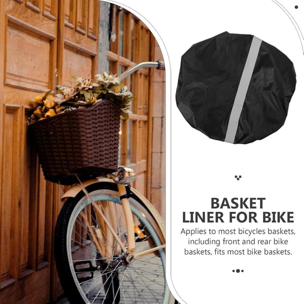 Vattentät cykelkorgsfoder och regnskydd, svart 42x33x25cm