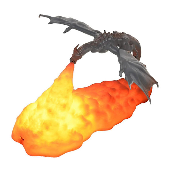 3D-tryckt Eldandande Draken LED Nattlampa