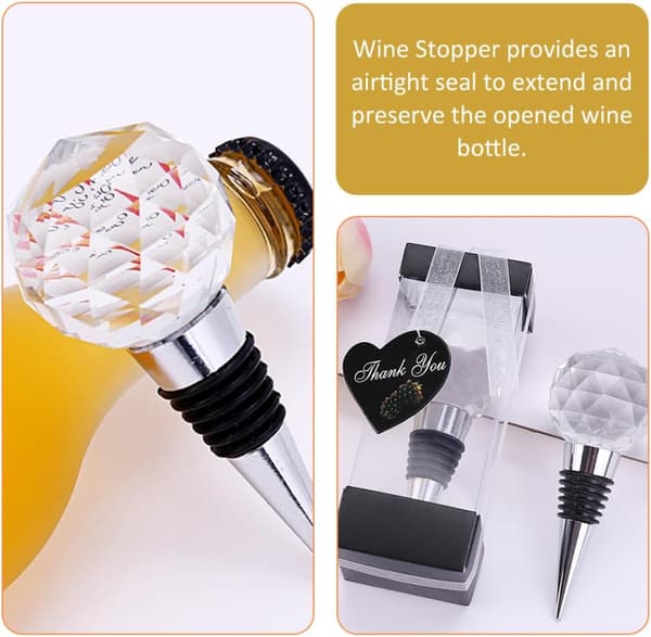 Vinflaskepropper 2 stk. Krystallkuleformede legeringsflaskekorker for vinbevaring