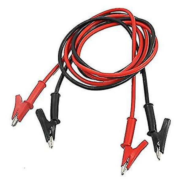 2 stk. Isoleret Alligator Klips Testprobe Ledningskabel 1m