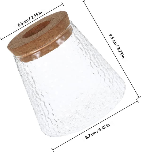 3 st. hydroponiska vaser i glas för växter, 400 ml vardera med korkpropp