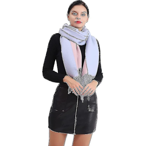 Dam Scarf Cashmere-liknande Wraps Blanketscarf Splicing Rutig Scarf Höst Vinter