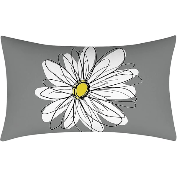 Rektangulær Daisy Dobbeltsidig Blomster Putetrekk