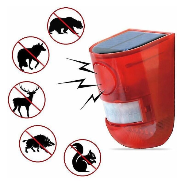 Flashing Motion Security Solar Alarm With Sound Switching Waterproof Red Light For Home