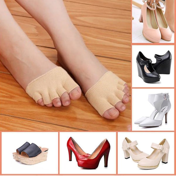 Kvinnor, tjejer, halkfria högklackade sandaler med öppen tå strumpor