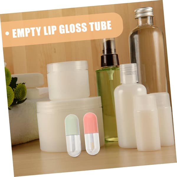 20 stk. tomme lipgloss-tuber med lokk, påfyllbare leppepomadebeholdere