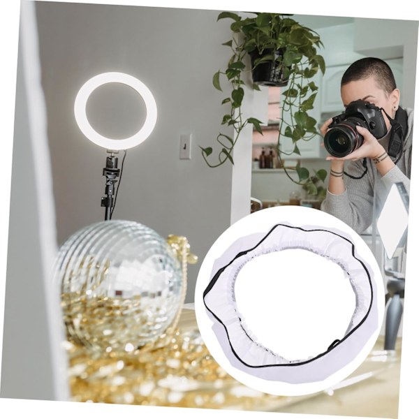 Foldbar Ring Flash Diffuser 14 Tommer Softbox til Høj Lystransmission Nylon
