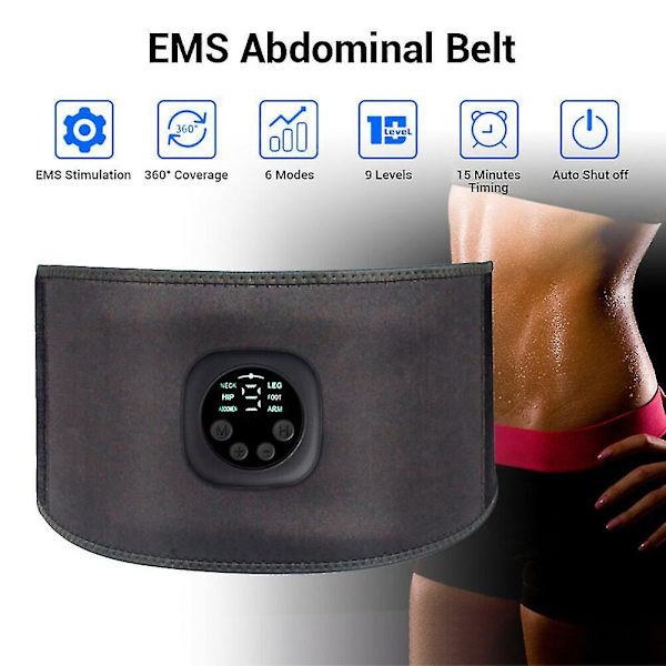 EMS Abs Abdominal Bælte Muskeltræner Hjemme Gym Træning