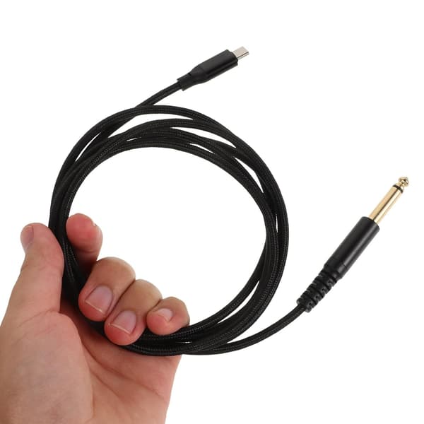 1 stk Type-c opptak lydkabel USB til 6,35 mm elektrisk gitar kabel Stabil lyd