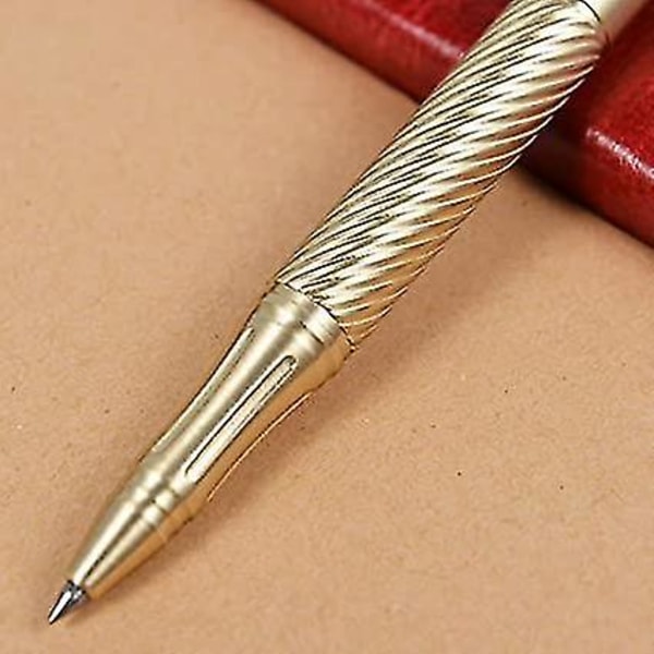 Solid Messing Gelblekkpenn Retro Twist Bolt Action Kontor