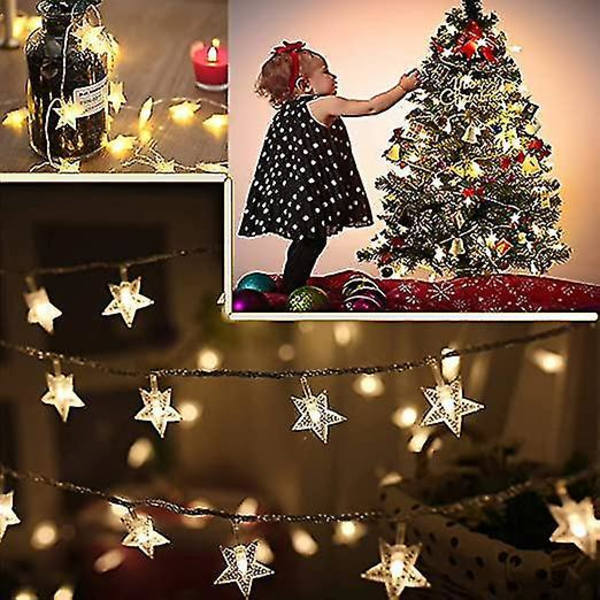 80 LED Tähti Yövalosarja 33ft Lämmin Valkoinen Deko