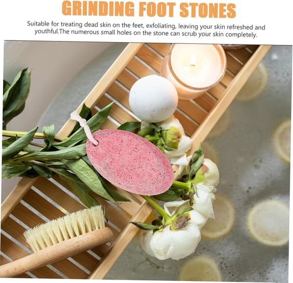 2 stk. vulkansk pimpsten til fødder, fjerner hård hud med opbevaringsboks