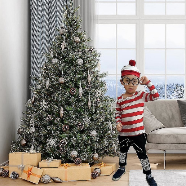 Kostyme for Where's Wally-forestilling Kvinners innovative kostyme Menners Barnhatt Rekvisit Briller XL For Women