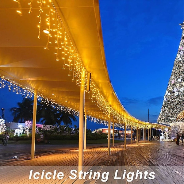 Isblinkende Lysstreng 5x0.8m 256LEDs Solcelledrevet Udendørs Garland Fairy