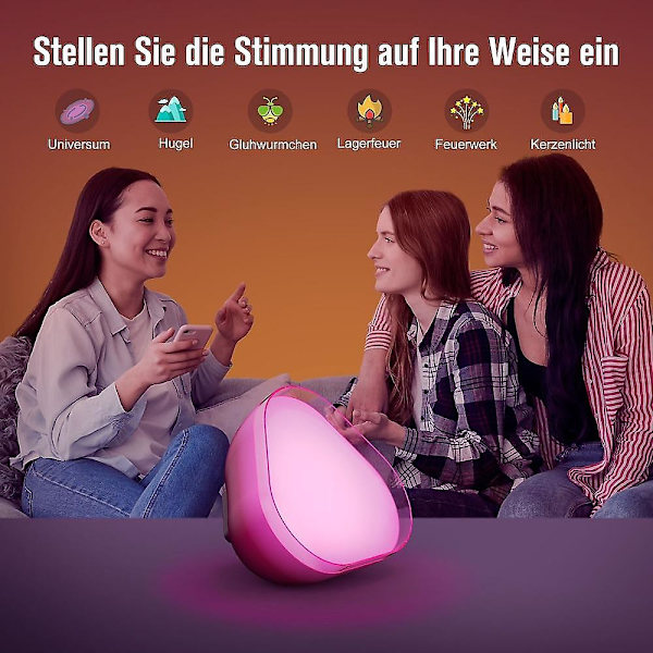 Ambient Bærbar Bordlampe Bluetooth Stemmestyret Skrivebordslampe
