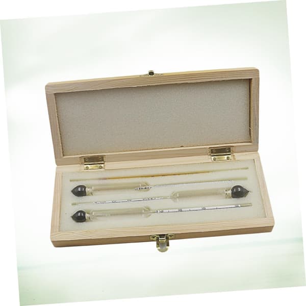 4 stk. alkoholtester kombination hydrometer termometer og konverteringstabel