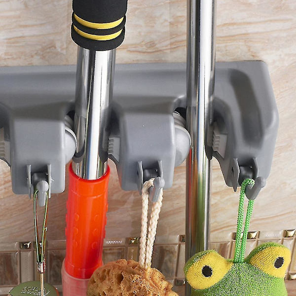Vægmonteret Mop Holder Kroge Køkken Magic Kost