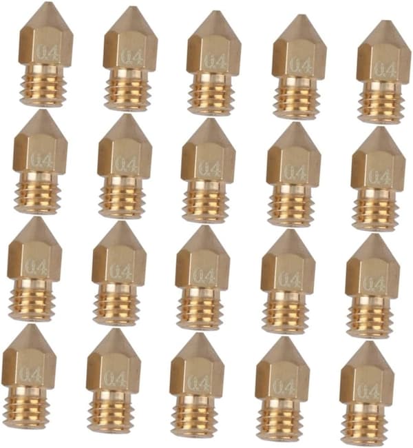20 stk. messingekstruderdyse Mk8 3D-printertilbehør 1,75 mm 0,4 mm