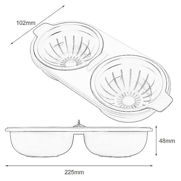 Dampkokt Eggkopp for Mikrobølgeovn