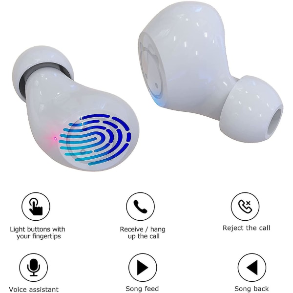 Bluetooth-öronsnäckor, Bluetooth 5.0 Trådlöst Headset Laddningsfodral Ipx5 Vattentätt Headset