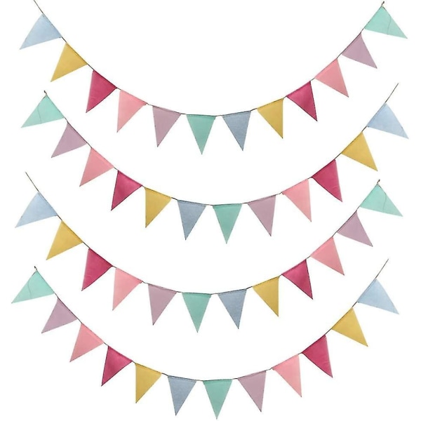 4 stk Bunting Bunting Vimpel Banner Vimpel Guirlande Udendørs Udsmykning Til Bryllupsfest Jul Fødselsdag Fejring