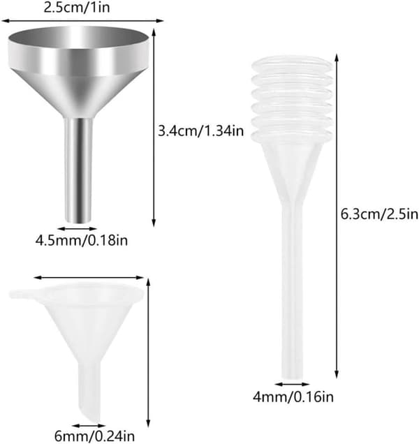 Multifunksjonell liten trakt parfymedispenser solid liten trakt aluminiumoksid og plastmateriale