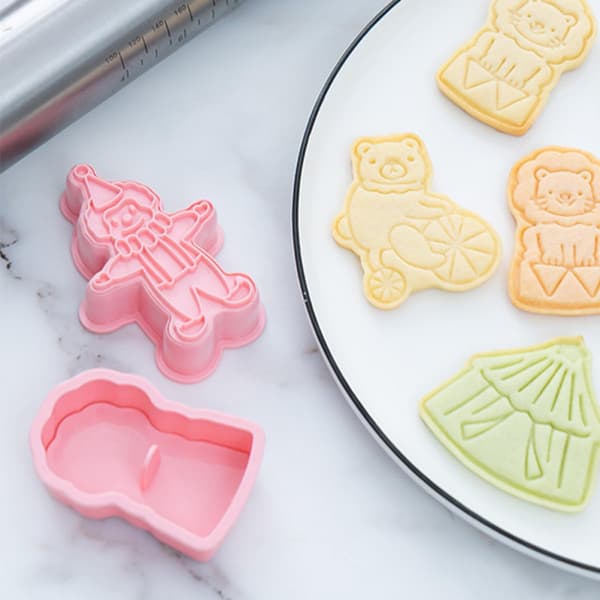 6 st plastformar kakformar 3D kakformar säkra lätta rosa bakverktyg