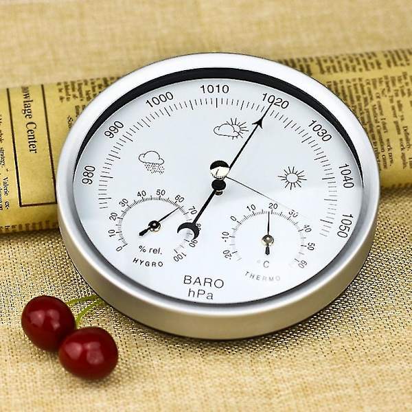 Digital Inomhus Hygrometer Bärbar 3 i 1 Väggmonterad Vädertermometer Barometer Hygrometer Hom