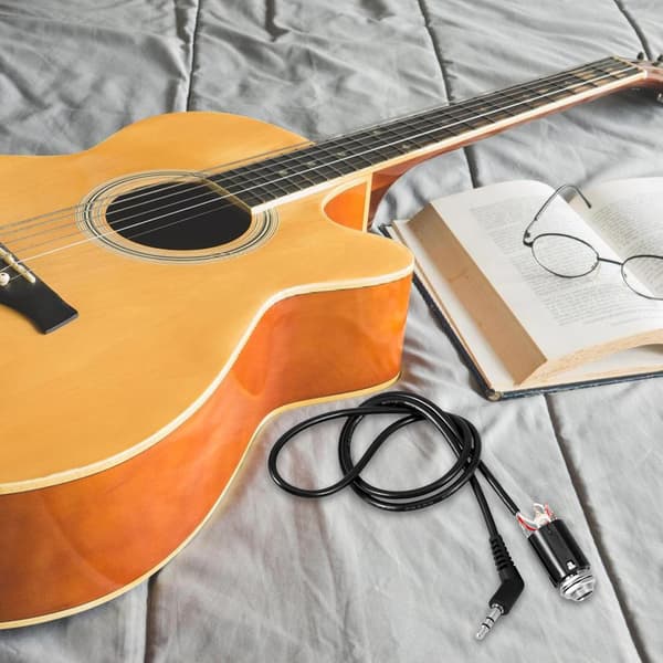 Gitarrpickupkabel med 6,35 mm jack för akustisk gitarr EQ, stabil anslutning
