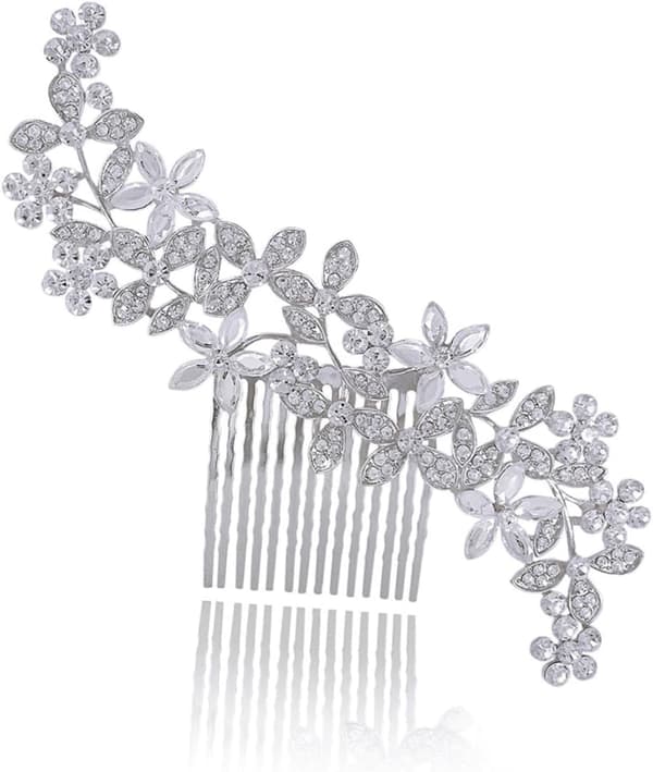 Elegant strass brudhårkam Vacker bröllopshåraccessoar blomdesign
