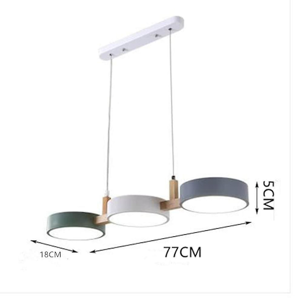 LED-Hänglampa Modern Trä 77cm Sladd Justerbar 3-ljus