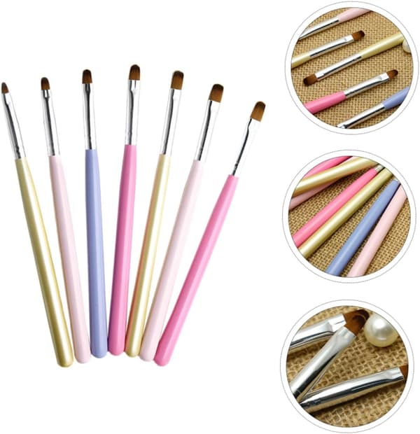 8 stk. neglekunstbørste Solid neglegel sminkebørste for hjemmesalongbruk Dotting Pen Chic Design