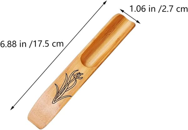 2 stk. bambus teskjeer multifunksjonelle lette miniskopper unikt delikat design