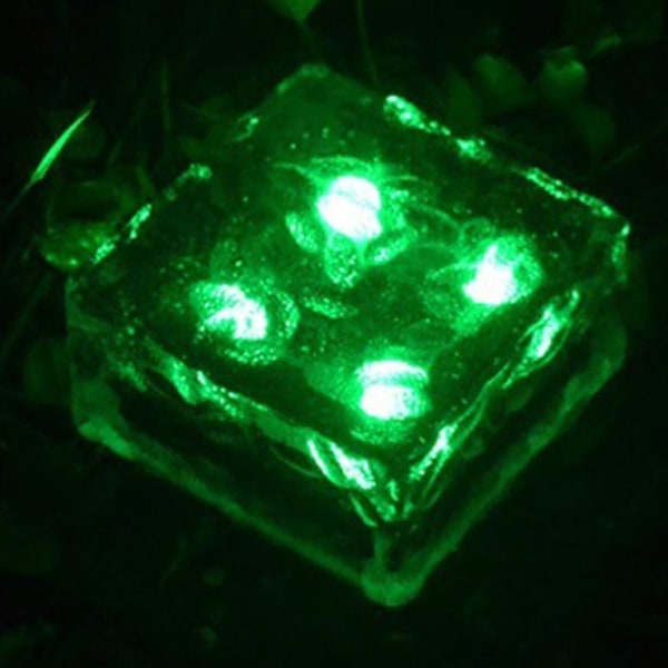 Utendørs Solar Light Krystallglass Ice Brick Varm, Solar Brick Landskap Path Led Light