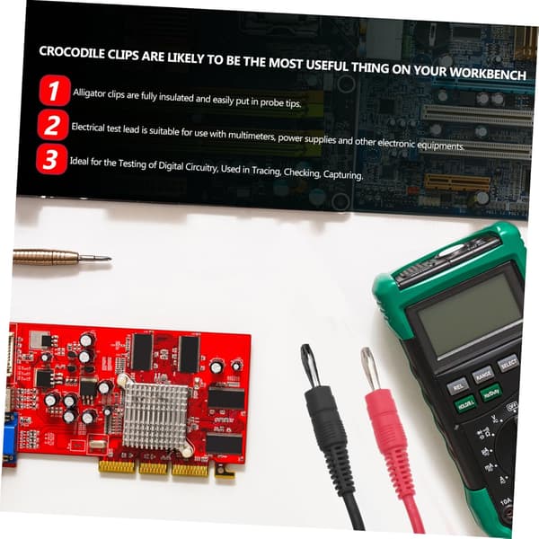 Multimeter Testledningssæt Alligatorklemmer Klip Testlinje til Digital Kredsløb
