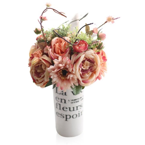 2 väriä Artificial Rose Gerbera Flower morsiuskimppu