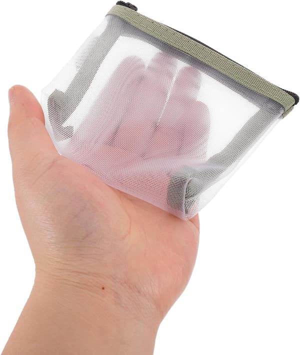 5 stk. Mini Mesh Kosmetik Opbevaringspose Netpose til Makeupbørster Læbestift Lille Penalhus Organizer til Håndtaske Pung