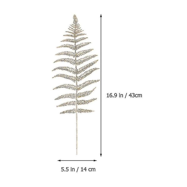 12 kpl Glitter Persian Leaves Tekollisia Pensaita Lehdet Hääpöydän Kukkakoristeet Kulta Bd-yuhao