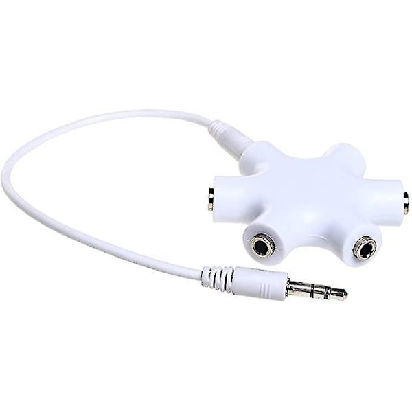 Multihodetelefon Splitter 3,5 mm 6-veis lydadapterkabel