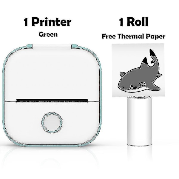Phomemo T02 Mini Printer Bærbar Printer Termisk Udskrivning Sticker Trådløs Blækfri Lommeprinter Selvklæbende Etiketprinter -ys Green Printer
