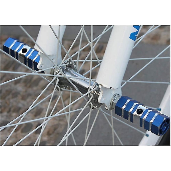 Cykelaksel Fod Cykelpinde Pløkker Aluminiumslegering Anti-skrid (2 stk, sølv)